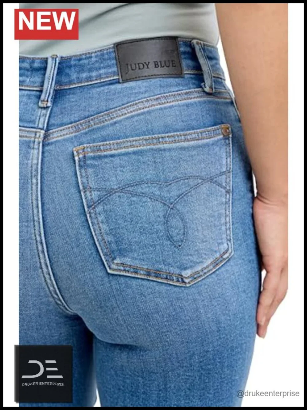 High Waisted Ankle Straight Jeans, Stretch Cotton Blend